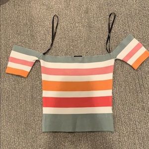 After shoulder rainbow shirt
